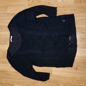 Old Navy black loose weave sweater XL